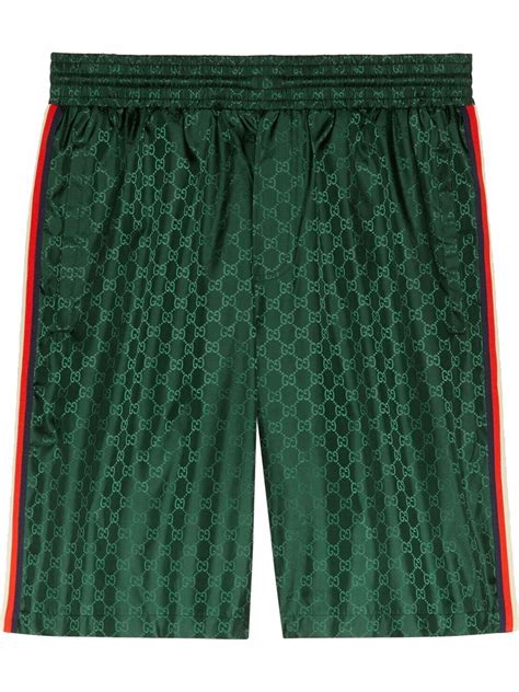 zwembroek heren gucci|GG nylon jacquard swim shorts in green .